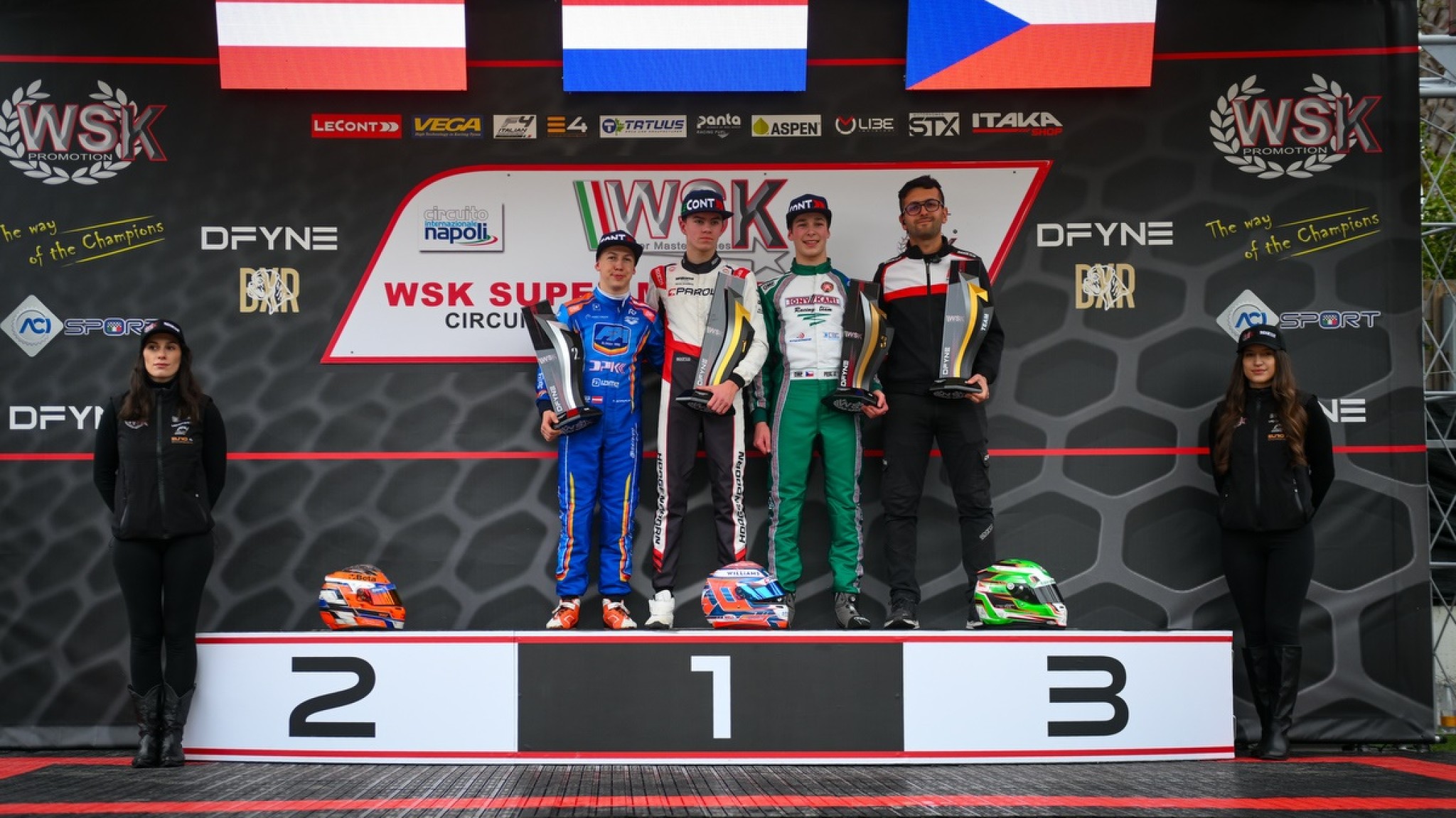 1753 WSK Super Master Series Rd2 Sarno OK podium Ph Sportinphoto Z9N 5430